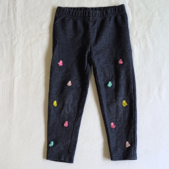 carter's denim look leggings with colorful tassel details 2T toddler girls - Picture 1 of 6